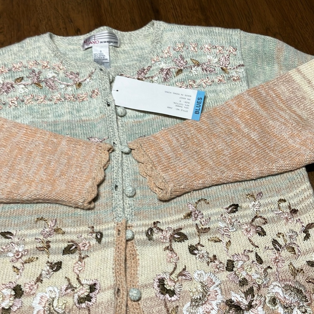 Vintage Ladies 1980’s Cottage Core Cardigan Sweater NWT SZ S
